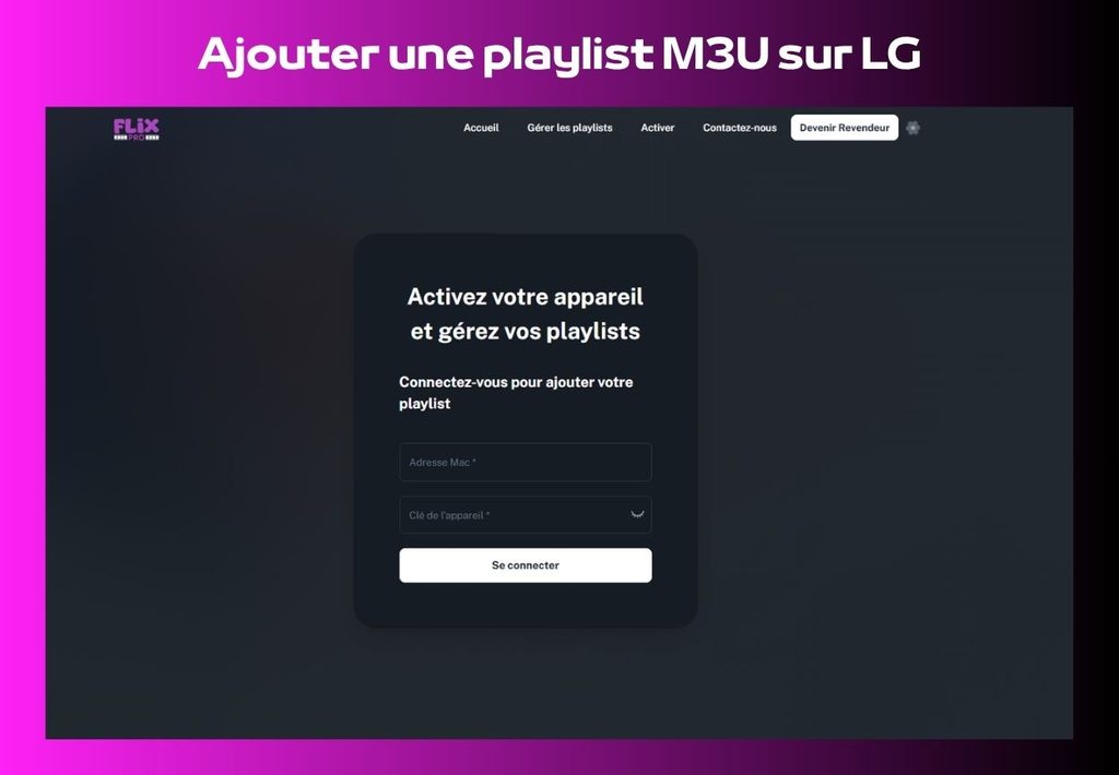 Ajouter une playlist M3U sur LG