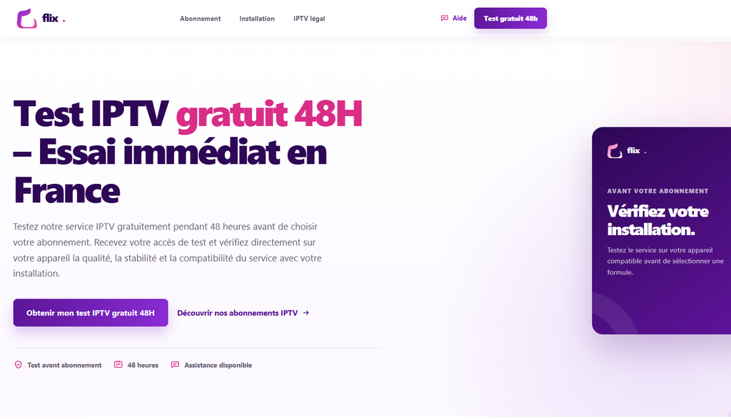 Test IPTV gratuit 48h